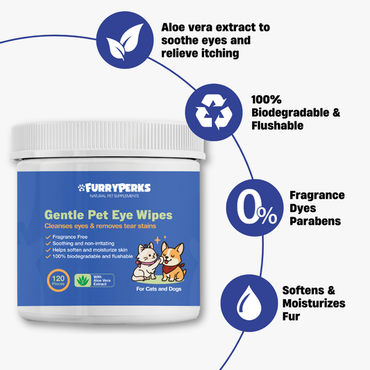Gentle Pet Eye Tear Stain Remover Pads Dogs & Cats 120pcs