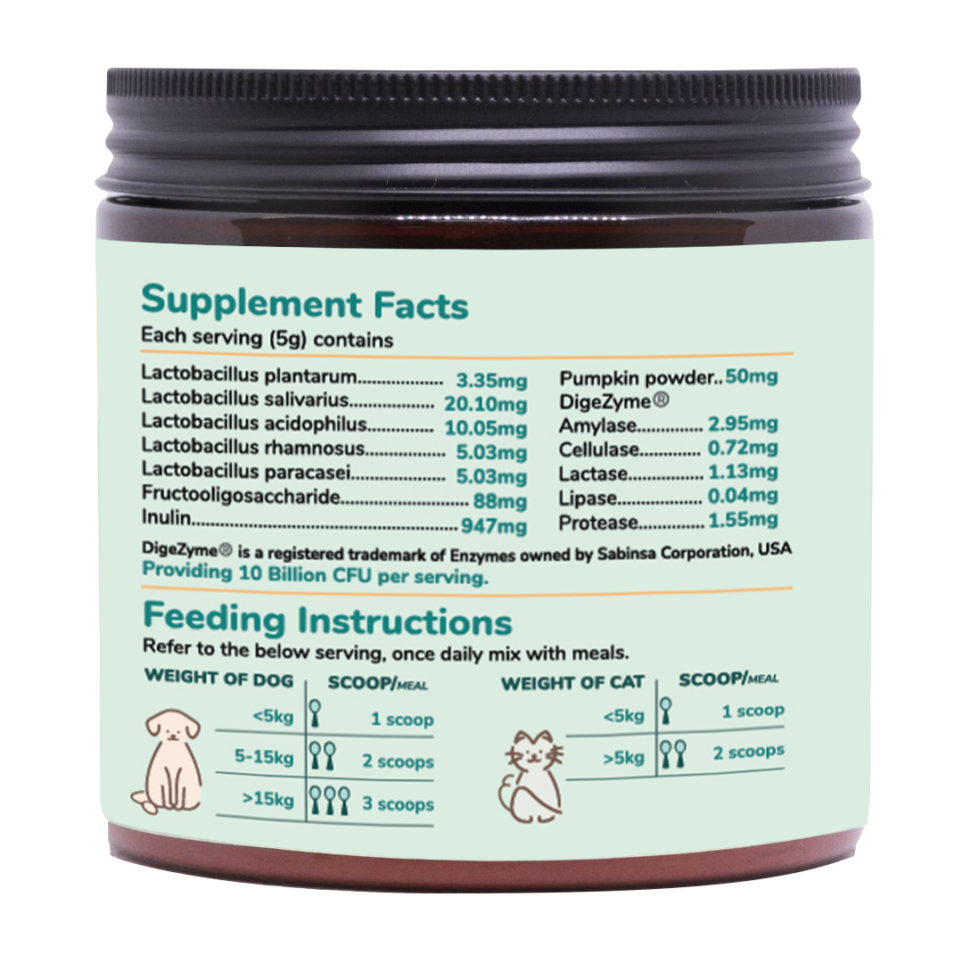 Pre+Probiotics with Digestive Enzymes for Dogs & Cats